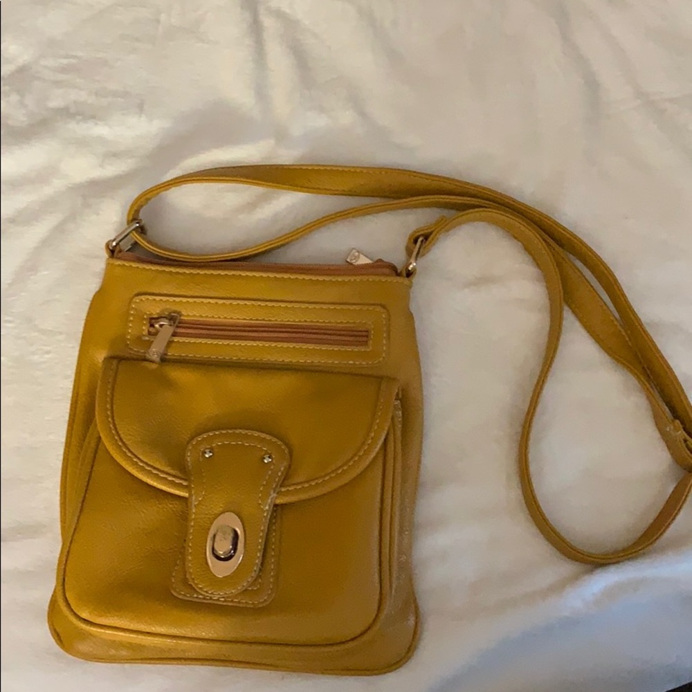 Mustard yellow cross body purse